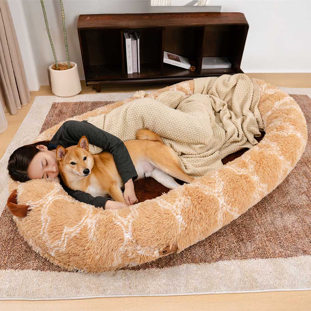 Cama clásica de perros humanos de donas súper grandes y esponjosas - Cuddle Cradle