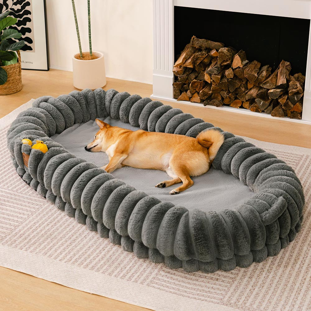 Cama de perros humanos de donas súper grandes y llenosas cremosas - Cuddle Cradle