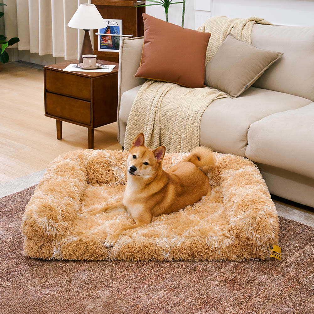 Klassisches orthopädisches Hundesofa mit Karomuster – gemütlicher Komfort