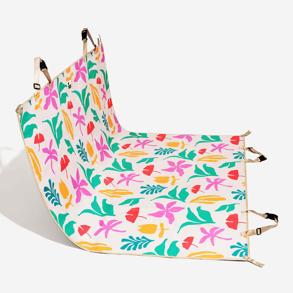 Tropischer Stil – wasserdichter Picknick- und Auto-Rücksitzbezug mit doppeltem Verwendungszweck