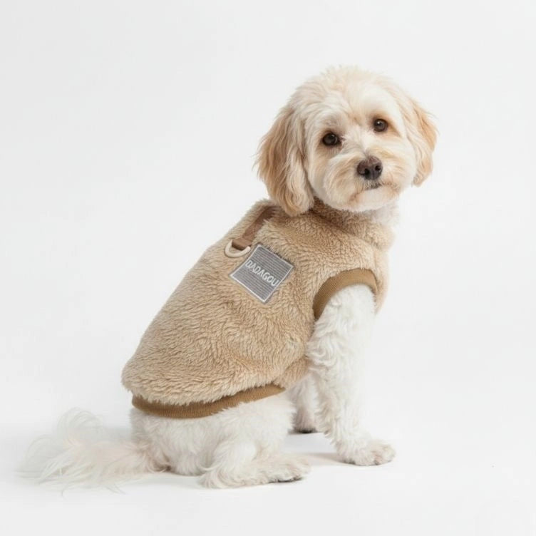 Chaleco de perro difuso cómodo y elegante: perfecto para caminatas de invierno