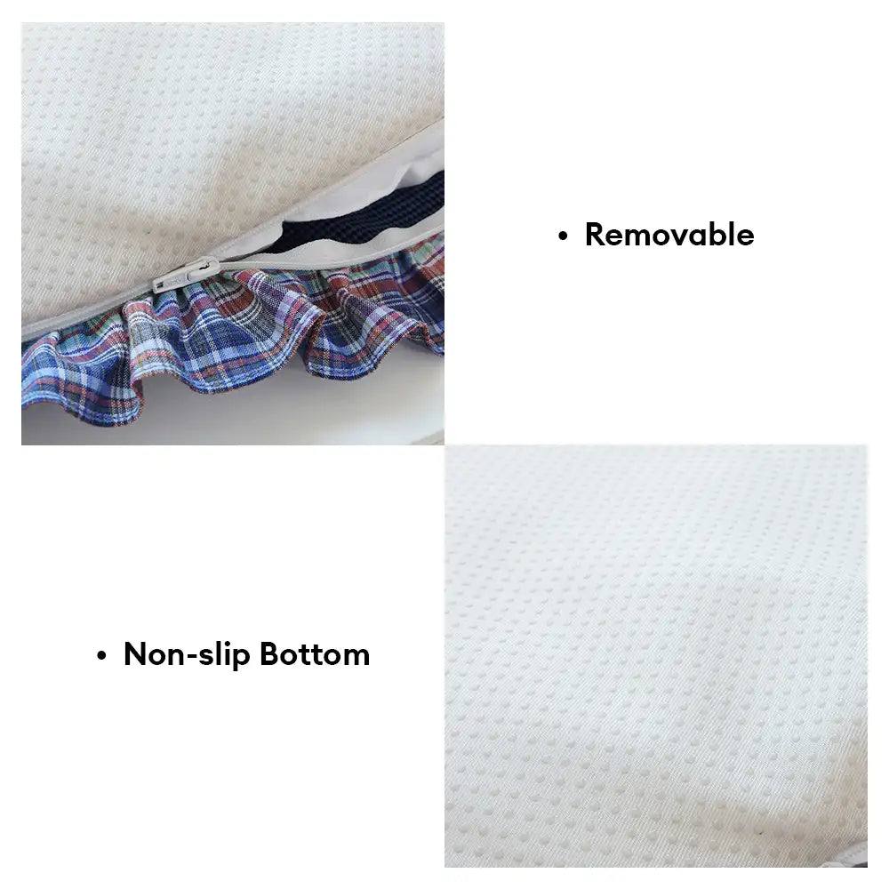 Country Chic Plaid Non-Slip Round Pet Mat - Large Space