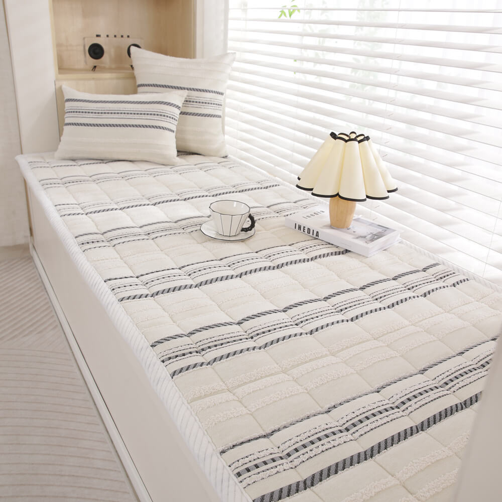 Acogedor chenille de sofá plush rayas tapa de sofá de mascotas de mascotas