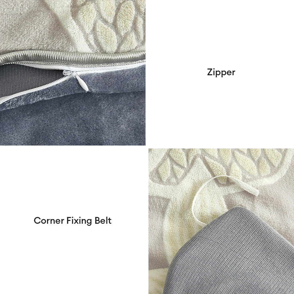 Conjunto de sábana de terciopelo de patrón botánico elegante