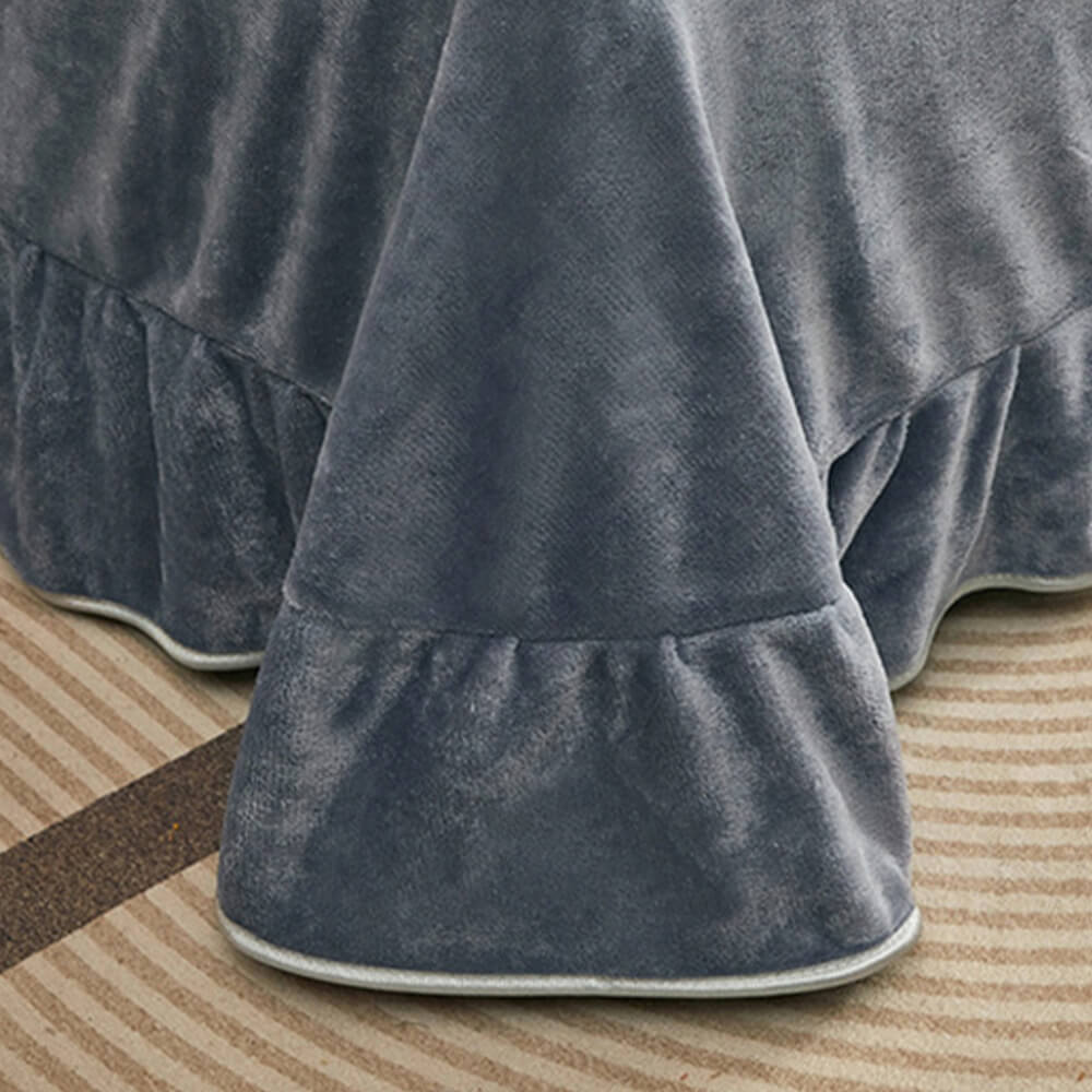 Conjunto de sábana de terciopelo de patrón botánico elegante