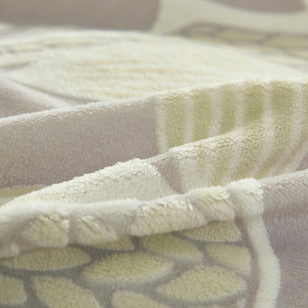 Conjunto de sábana de terciopelo de patrón botánico elegante