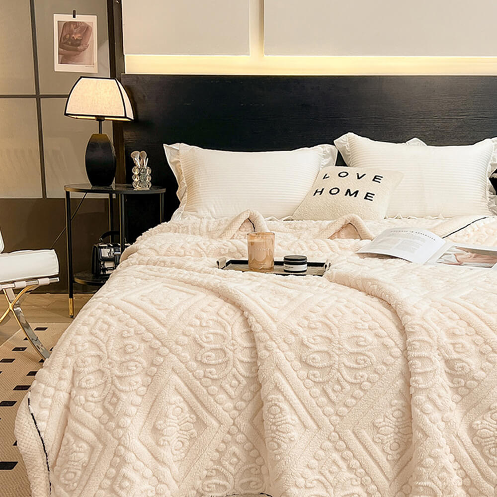 Manta de vellón suave al estilo barroco