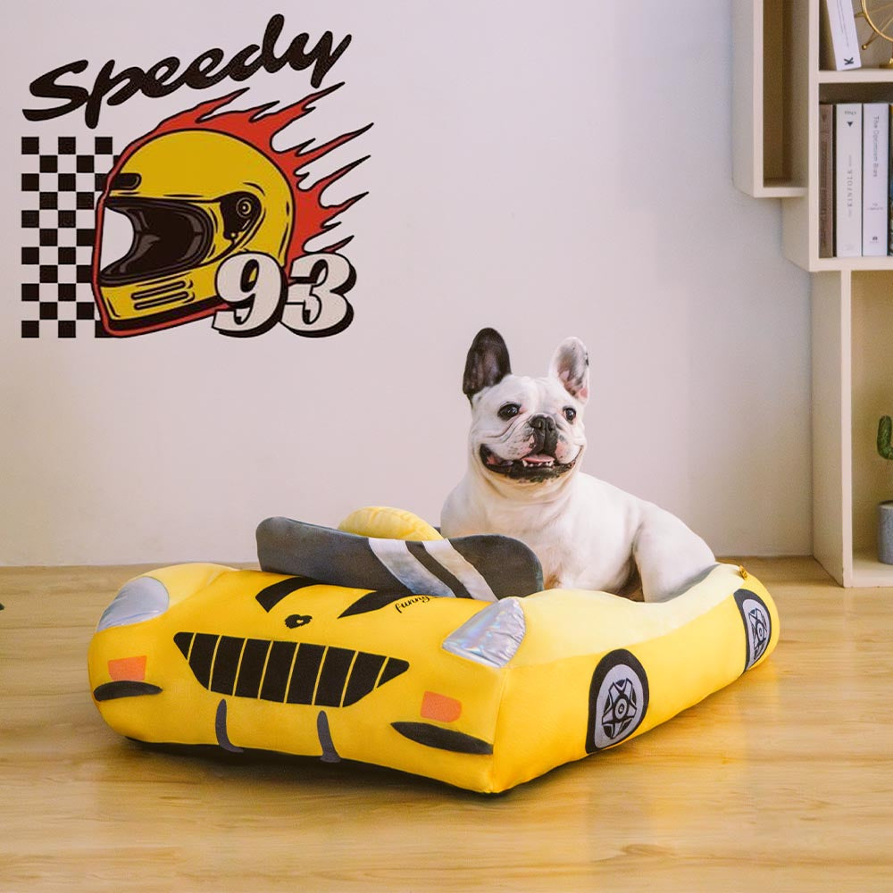 Cama de mascotas de autos de carreras convertibles clásicos - Fast & Fur