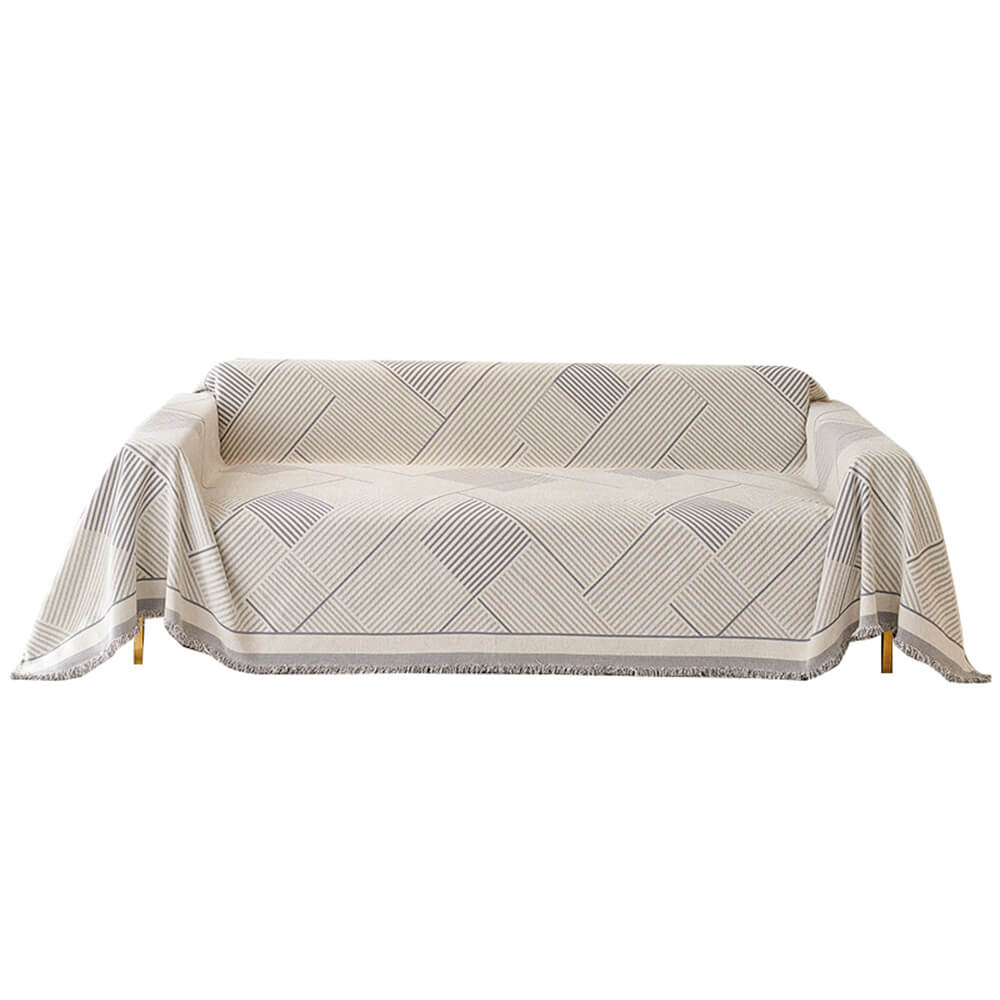 Classic Geometric Pattern Chenille Throw Couch Cover