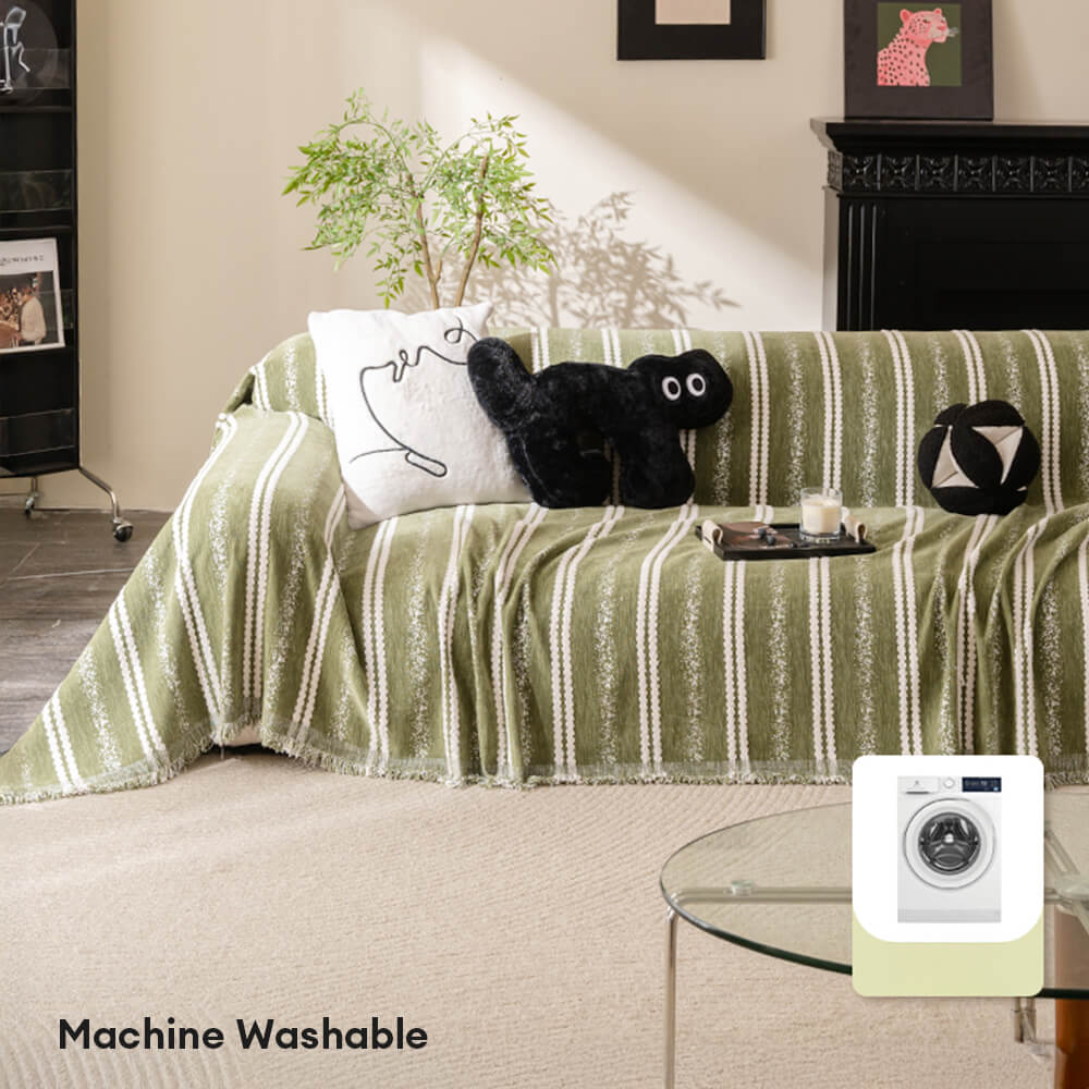 Cubierta de sofá de lanza de chenilla de borla decorativa