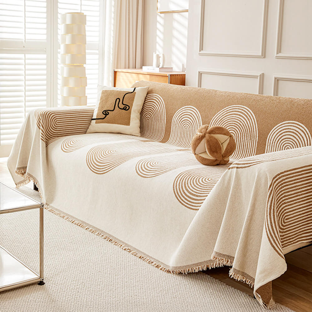 Patrón geométrico Cubierta de sofá de chenilla reversible