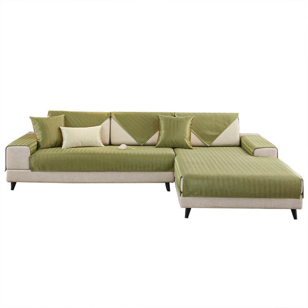 Herringbone Ice Silk enfriamiento transpirable Protector de sofá sin deslizamiento Cubierta de sofá