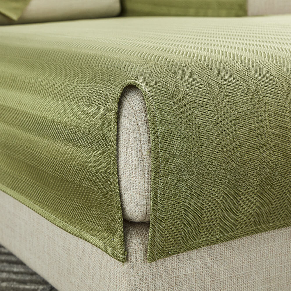 Herringbone Ice Silk enfriamiento transpirable Protector de sofá sin deslizamiento Cubierta de sofá