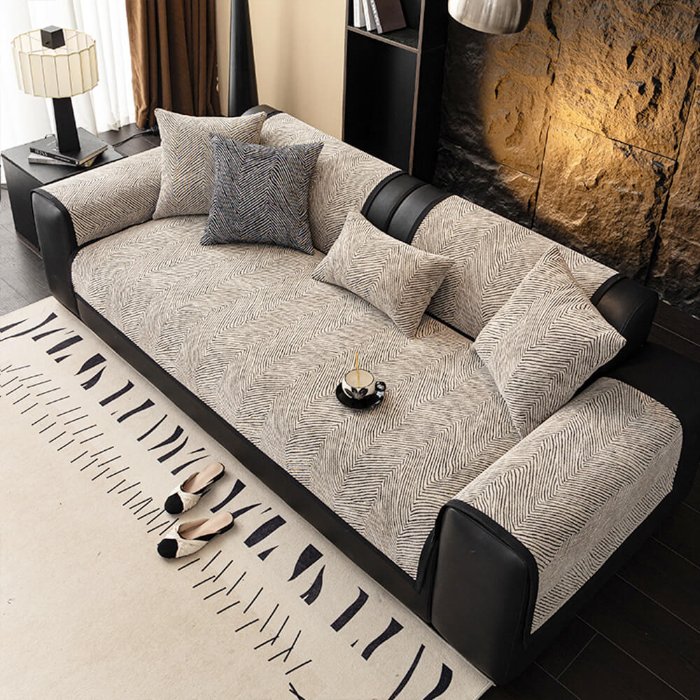 Patrón de árbol irregular cubierta de sofá de chenilla gruesa