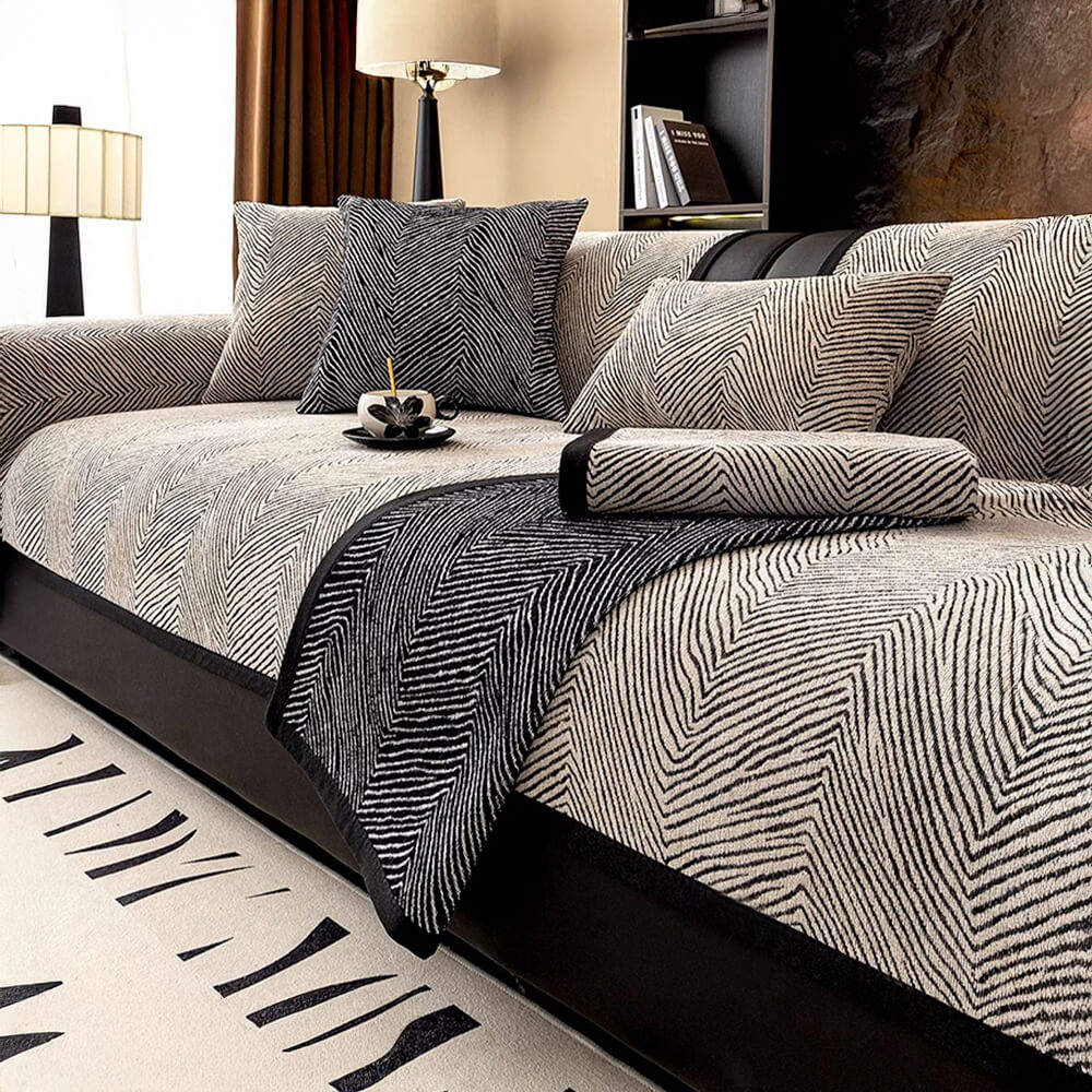 Patrón de árbol irregular cubierta de sofá de chenilla gruesa