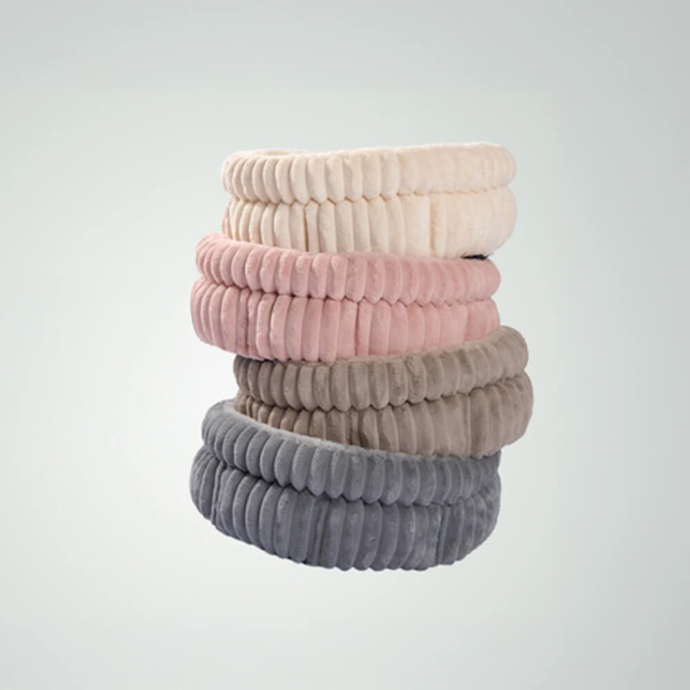 Minimalismo redondo de leche tibia Velvet Faux Fur Fur Pierro y cama de gato