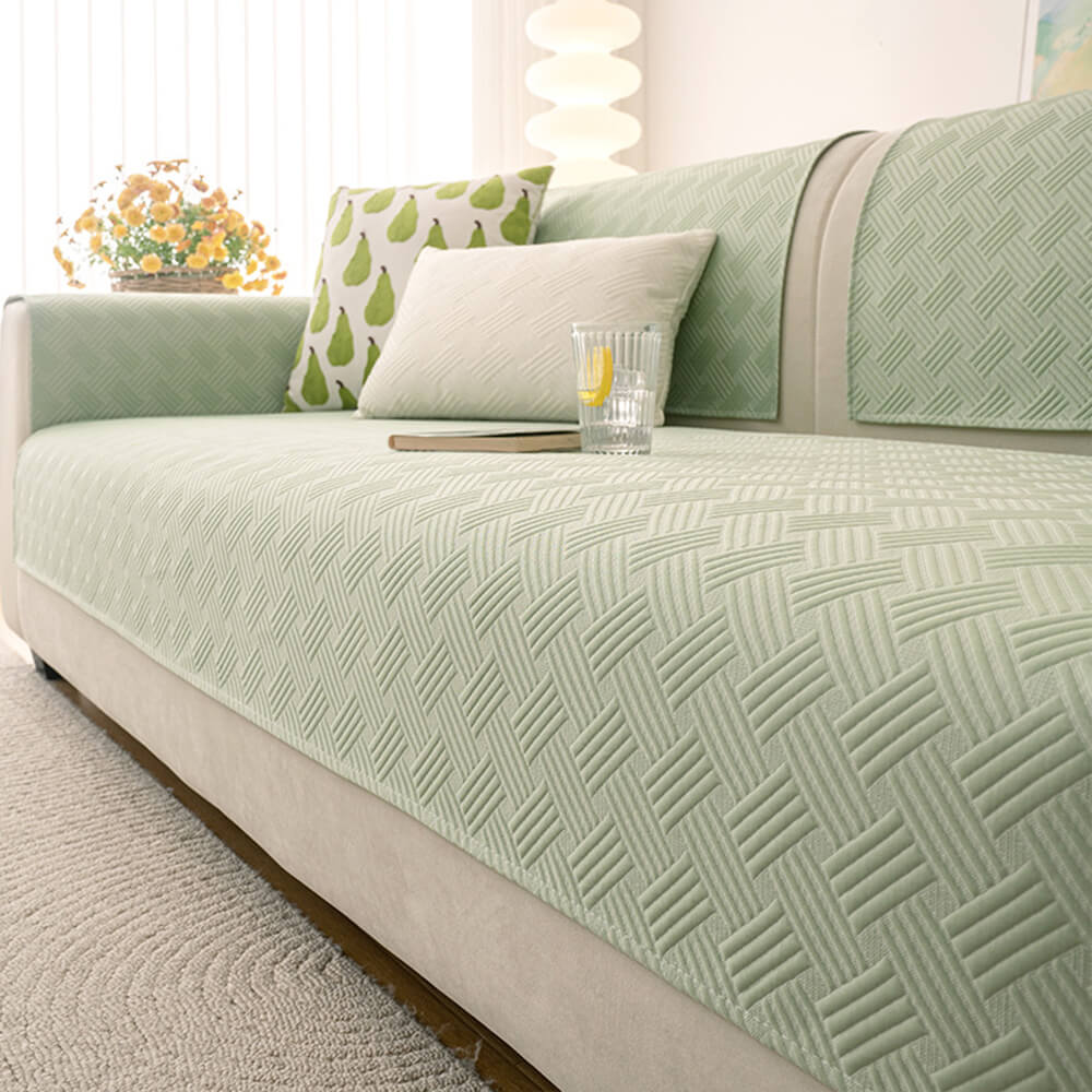 Moderna copertura di divani non slip di raffreddamento traspirante geometrico