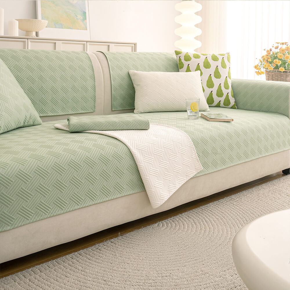 Moderna copertura di divani non slip di raffreddamento traspirante geometrico