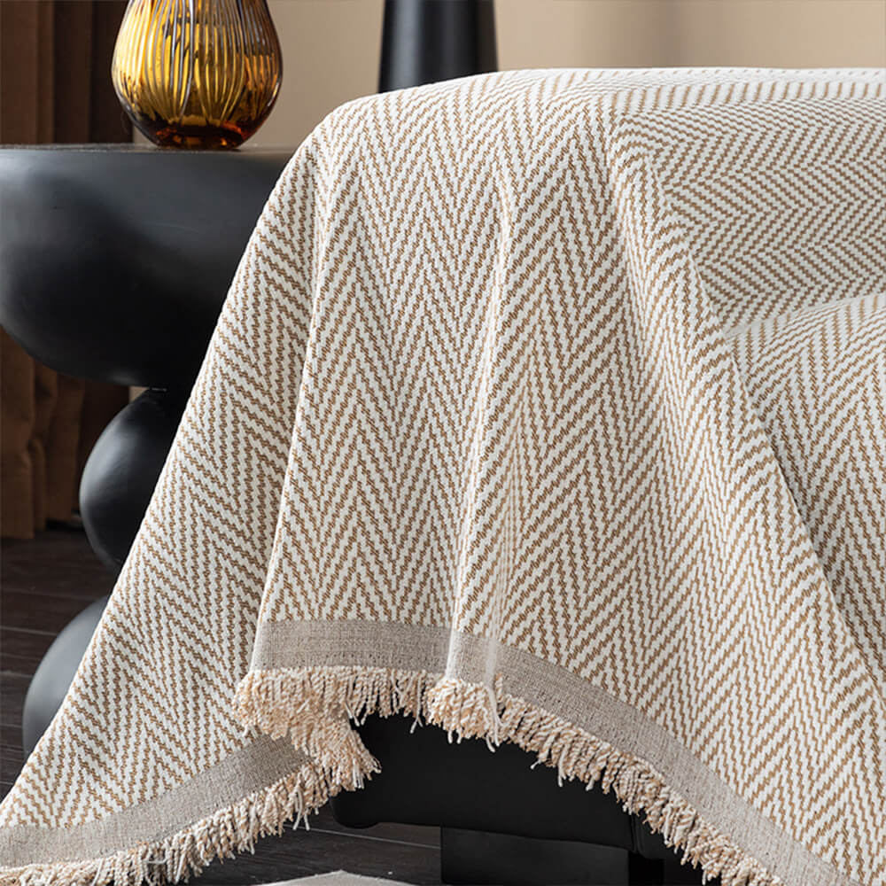 Cubierta de sofá de cobertura completa de Chenille de Herringbone Premium