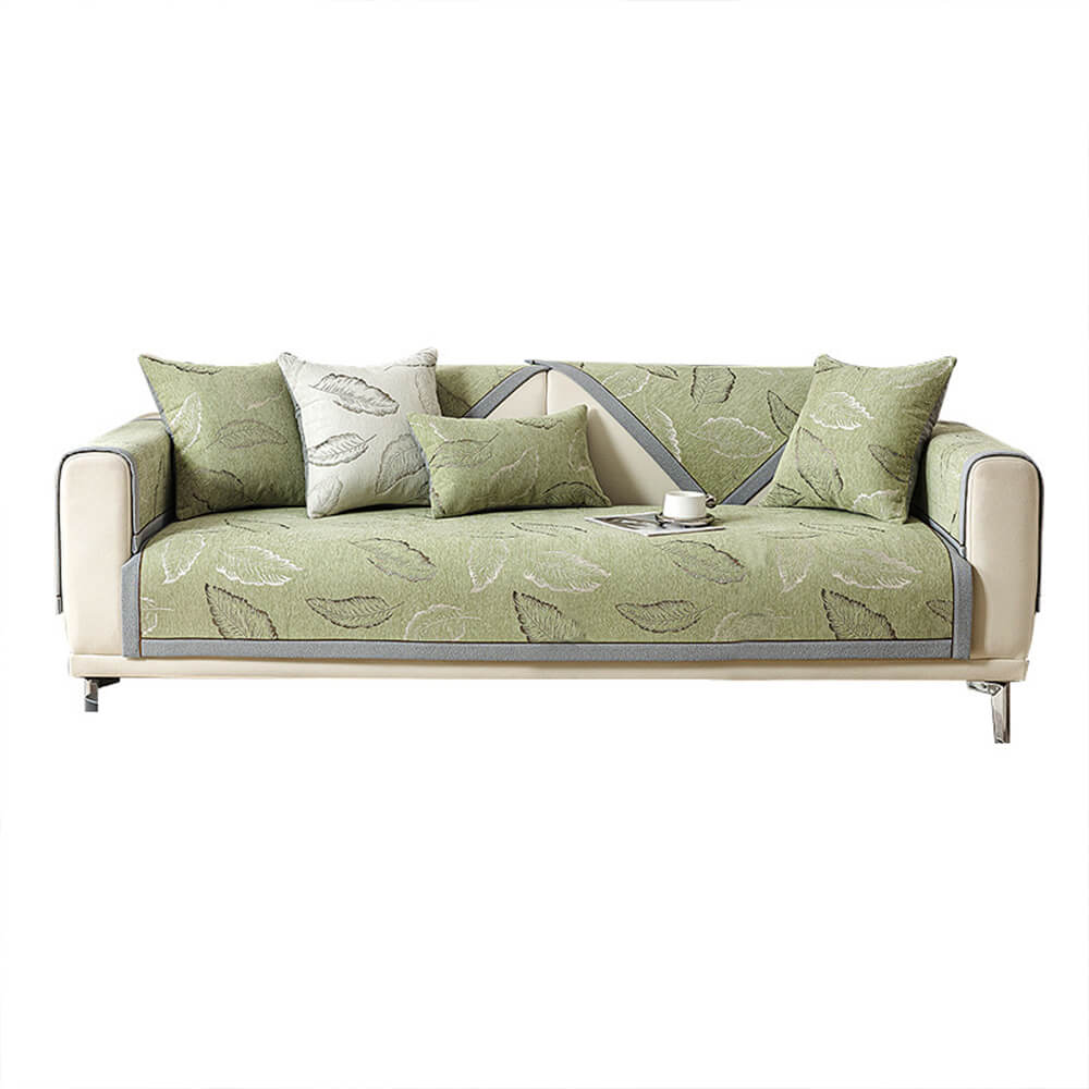 Textura de hojas premium Chenille Cubierta de sofá anti-scratch anti-scratch