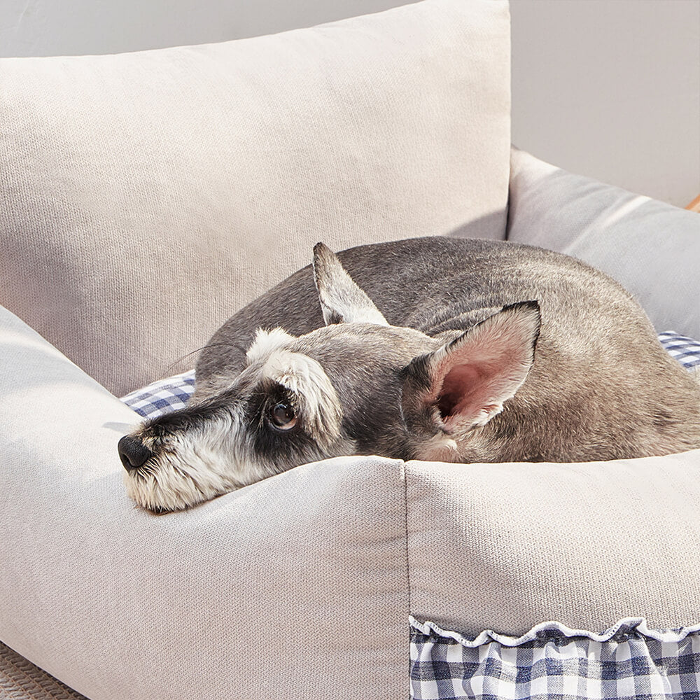 Elegante Backrested Backorst Lavable Dog & Cat Bed