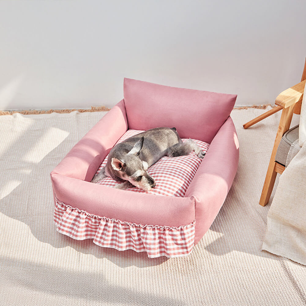 Elegante Backrested Backorst Lavable Dog & Cat Bed
