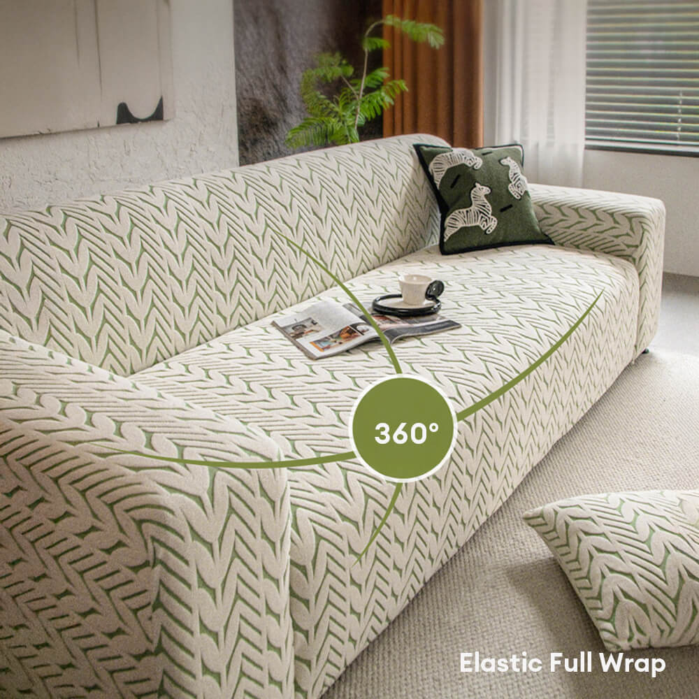 Patrón de oído de trigo texturizado Jacquard Fleece Magic Couch Couch