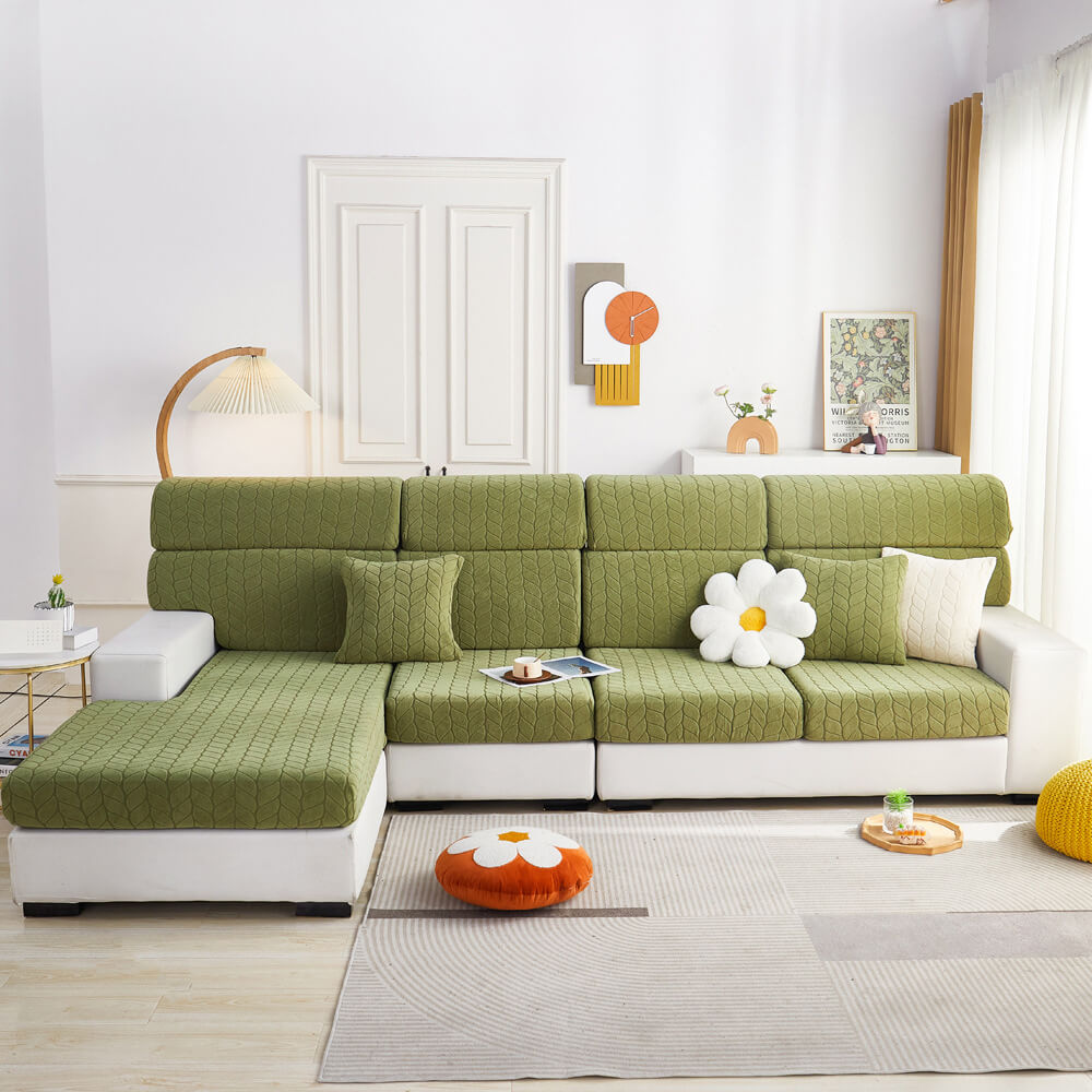 Texture foglia di grano per tutta la stagione elastico universale piena protezione di divano magico