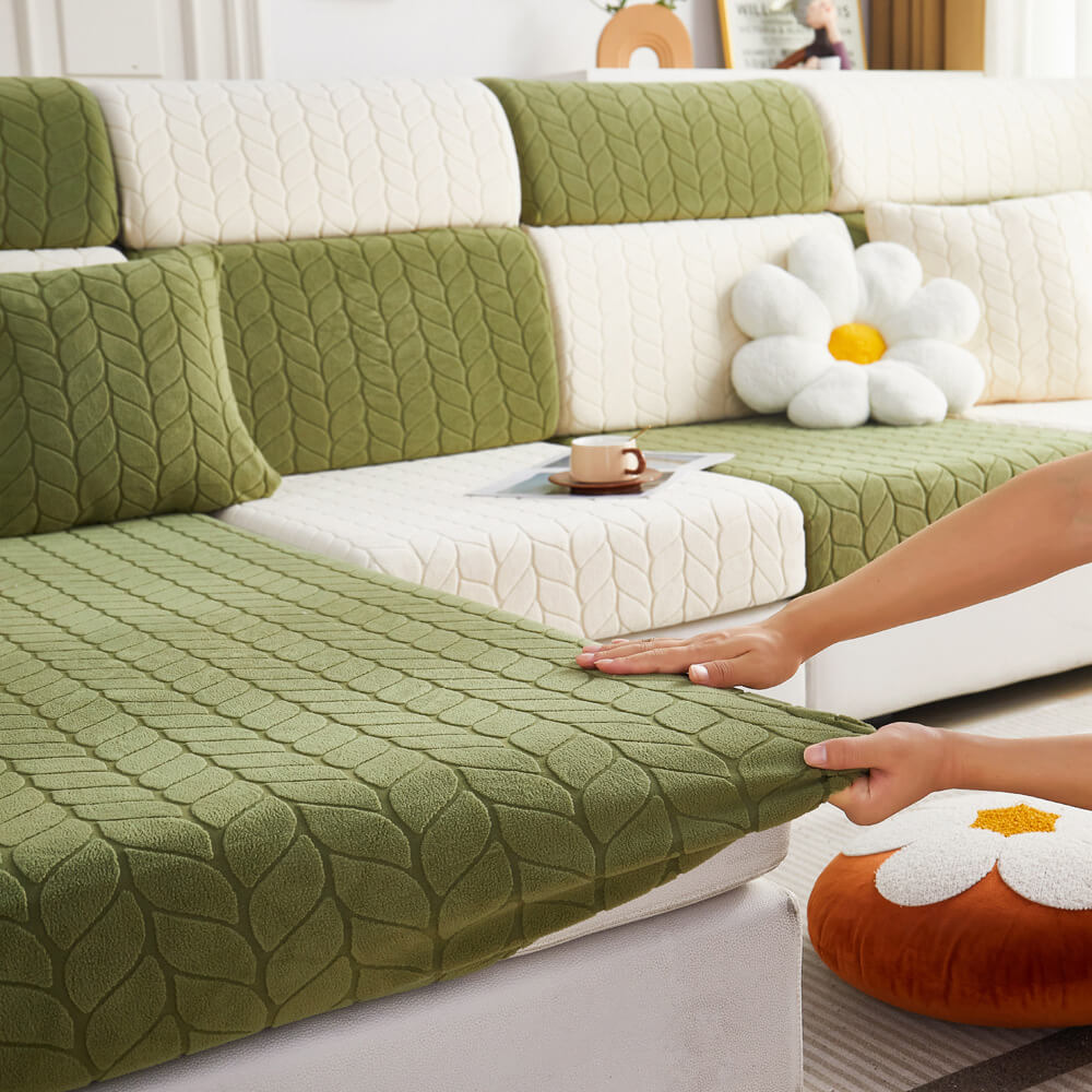 Texture foglia di grano per tutta la stagione elastico universale piena protezione di divano magico