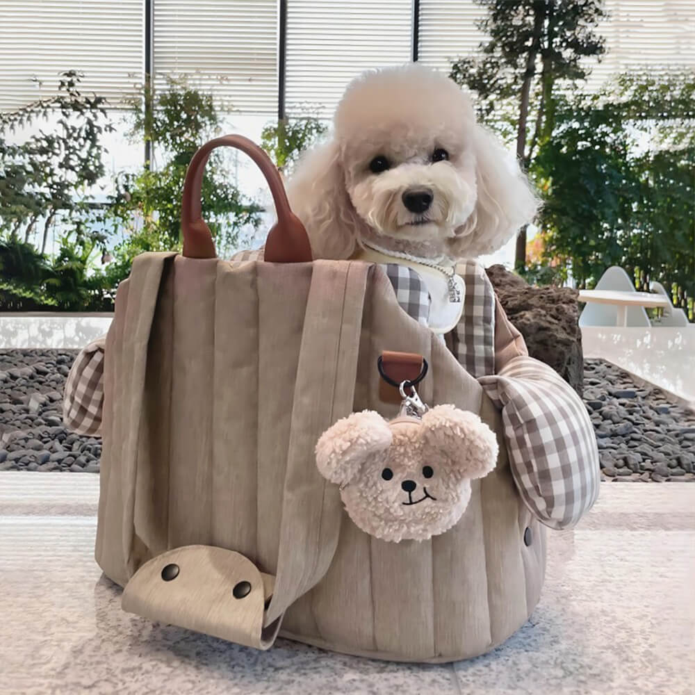 Bolsa portadora de perros y gatos multipropósito portátiles de gingham