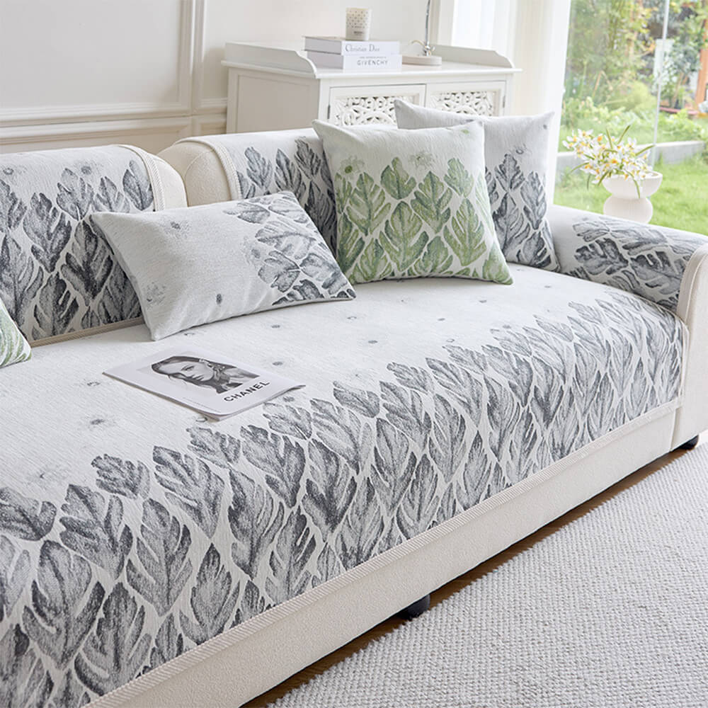 Design botanico romantico di Chenille Coperchio divano comodo