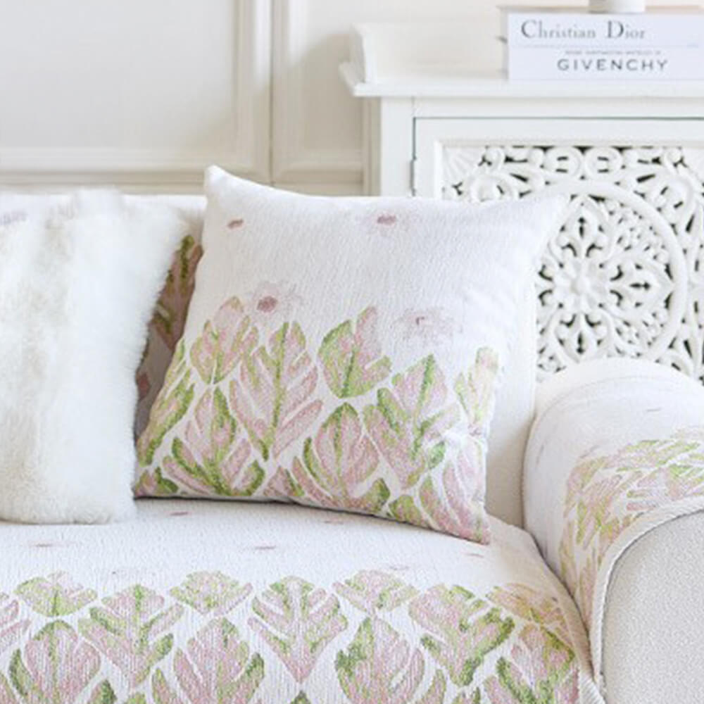 Design botanico romantico di Chenille Coperchio divano comodo