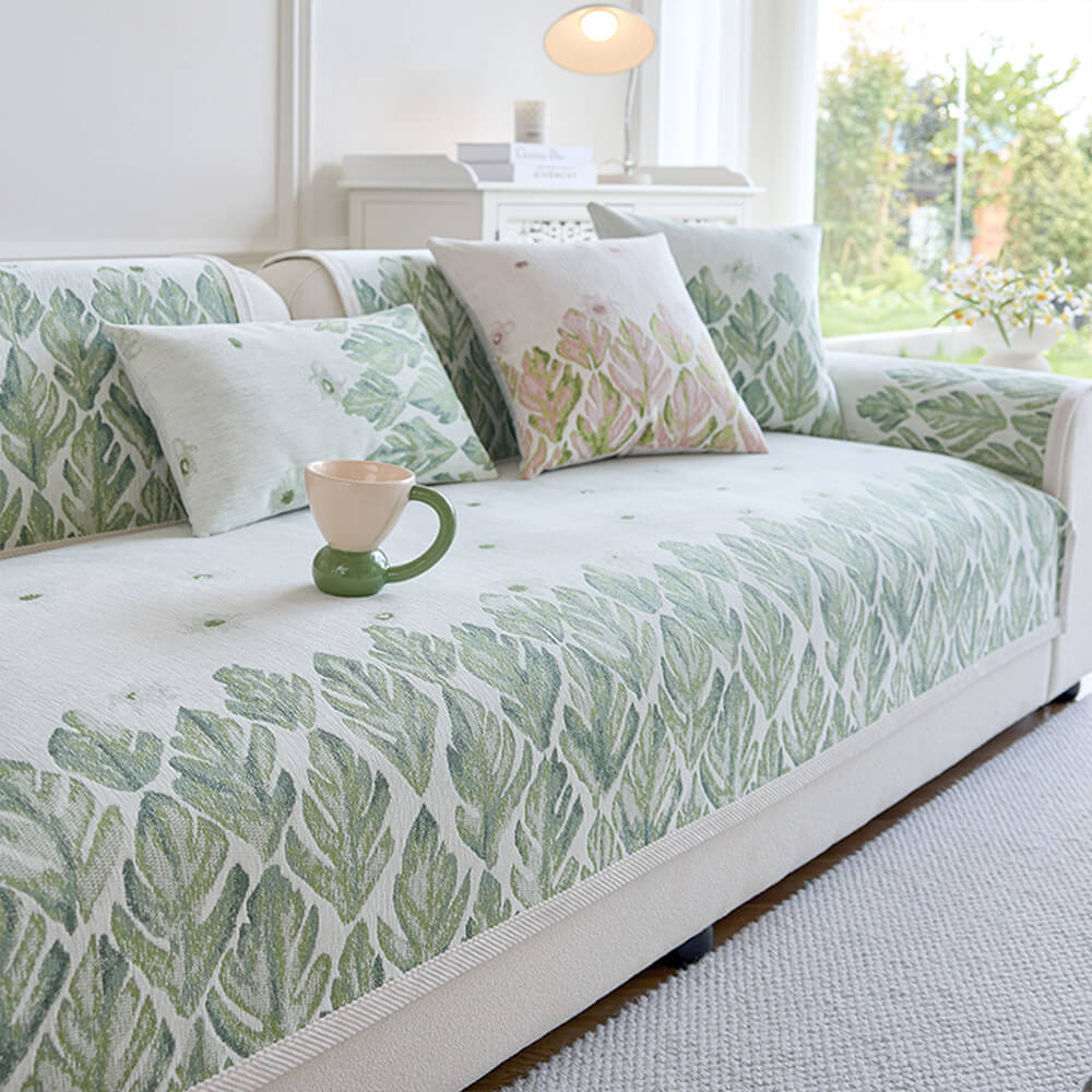Design botanico romantico di Chenille Coperchio divano comodo