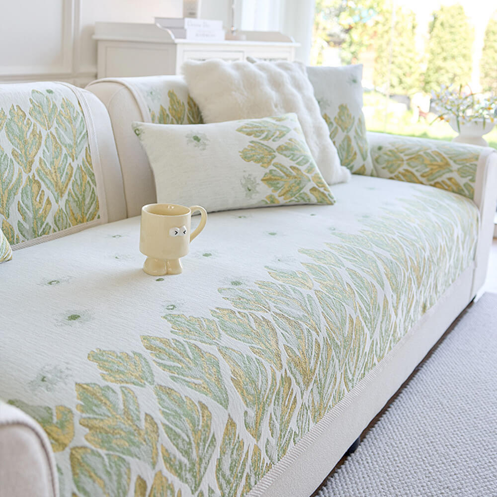 Design botanico romantico di Chenille Coperchio divano comodo