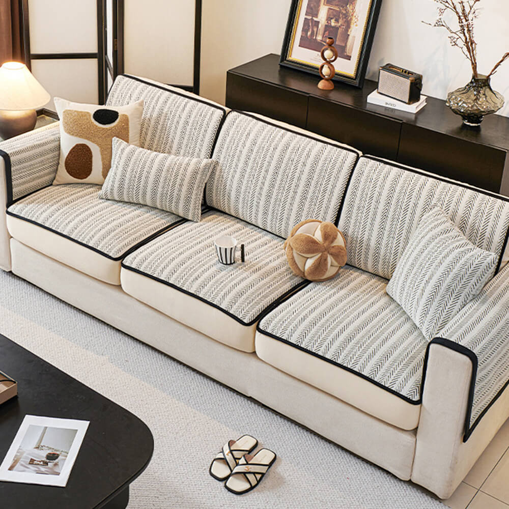 Cubierta clásica del sofá de chenille del estiramiento retro: protección completa con un diseño elegante