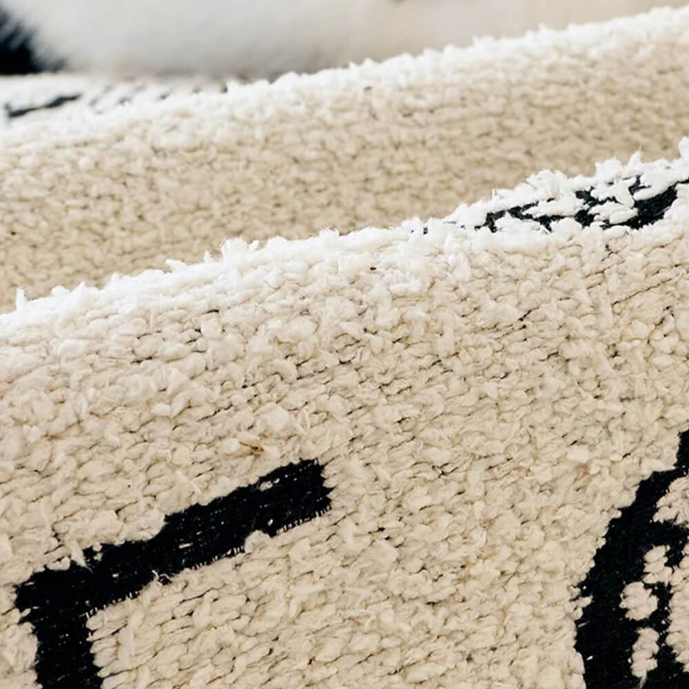 Cubierta de sofá de felpa suave en espesas con bordes de ondas irregulares