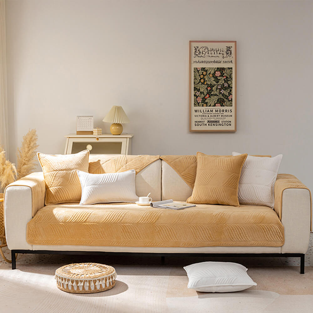 Cubierta de sofá sin deslizamiento caliente con estampado de hoja