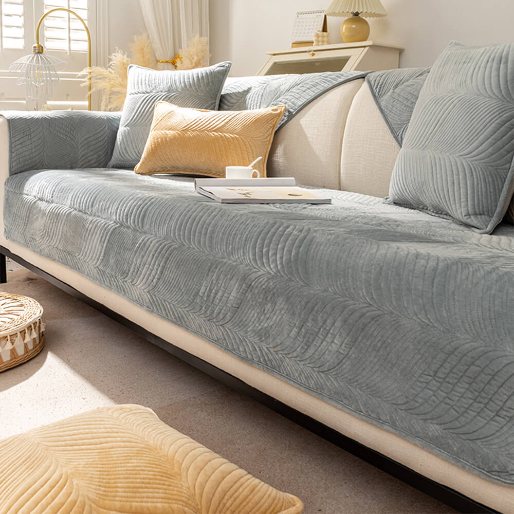 Cubierta de sofá sin deslizamiento caliente con estampado de hoja