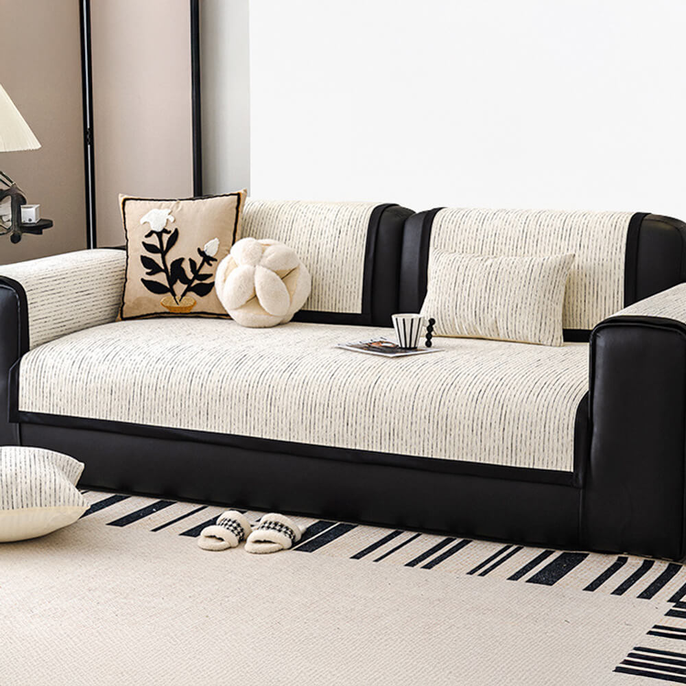 Tapa moderna del sofá de chenilla a rayas francesas