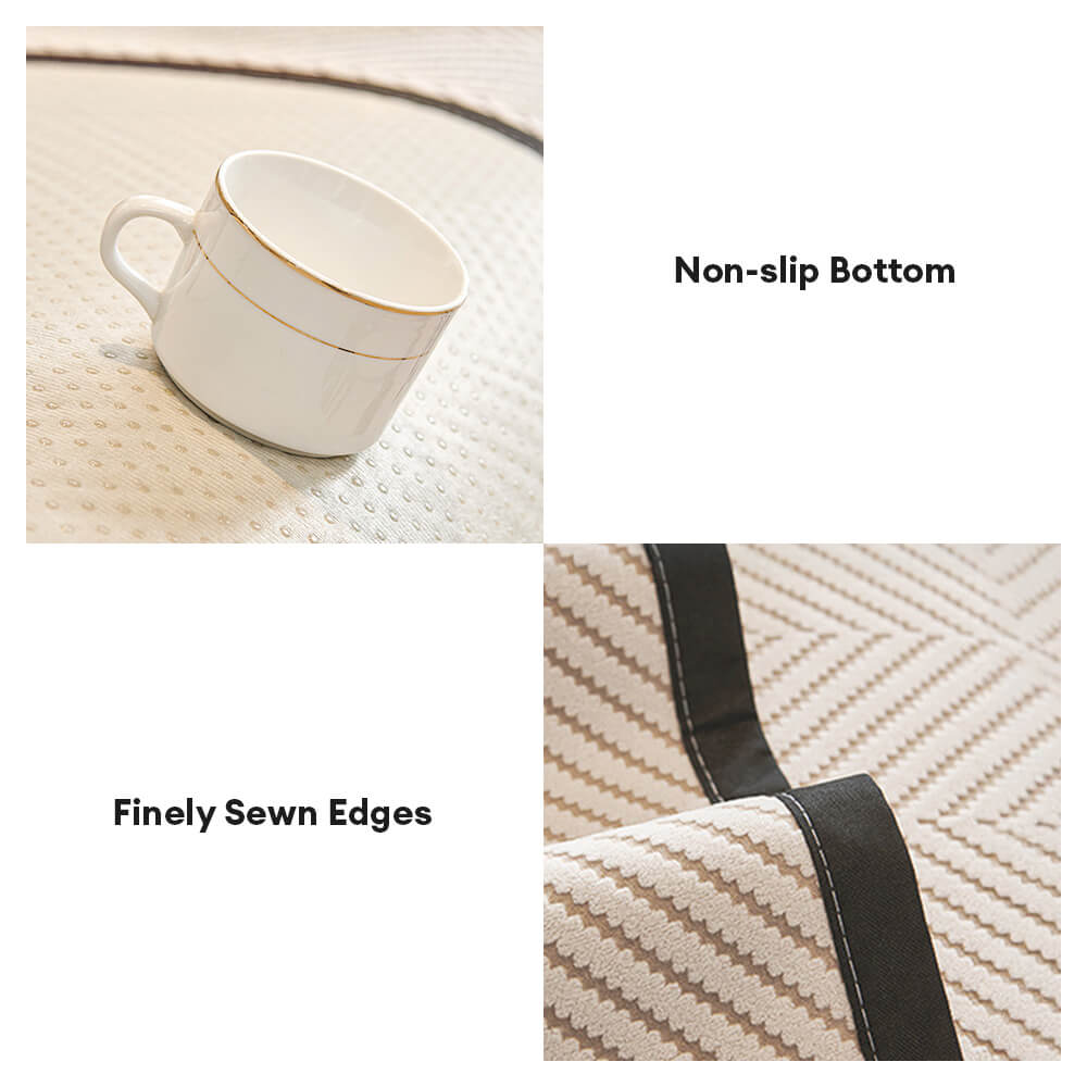 Two-Tone Woven Herringbone Skin-Friendly Polar Fleece Couch Cover