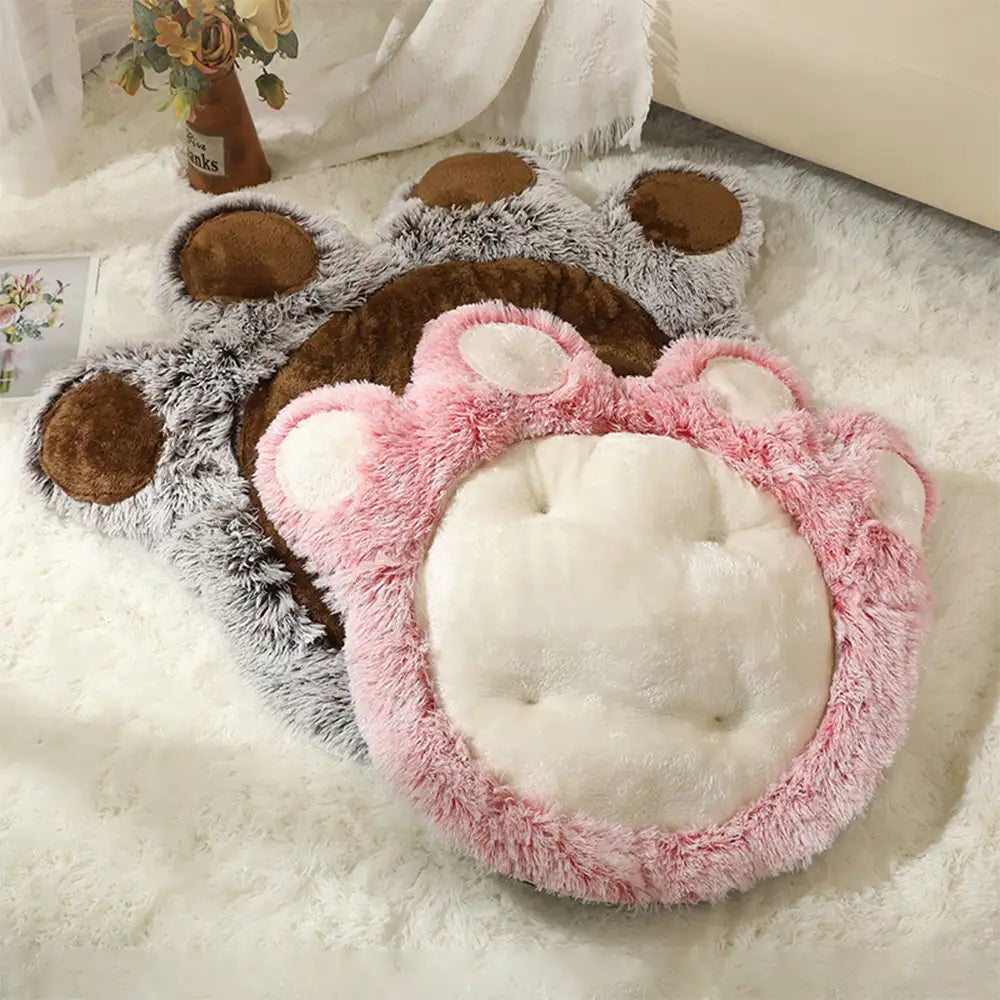 Bear paw peluche esponjoso y cómoda alfombra de mascota de espacio