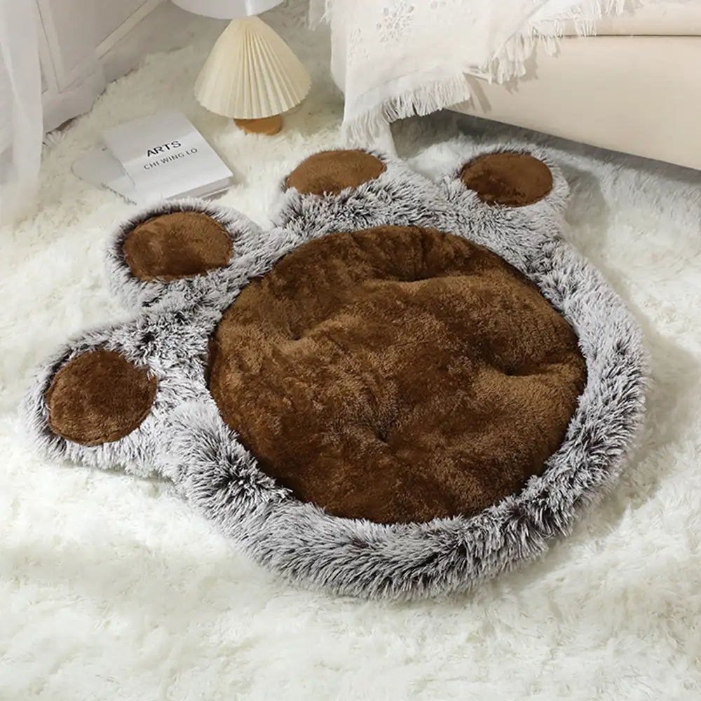 Bear paw peluche esponjoso y cómoda alfombra de mascota de espacio