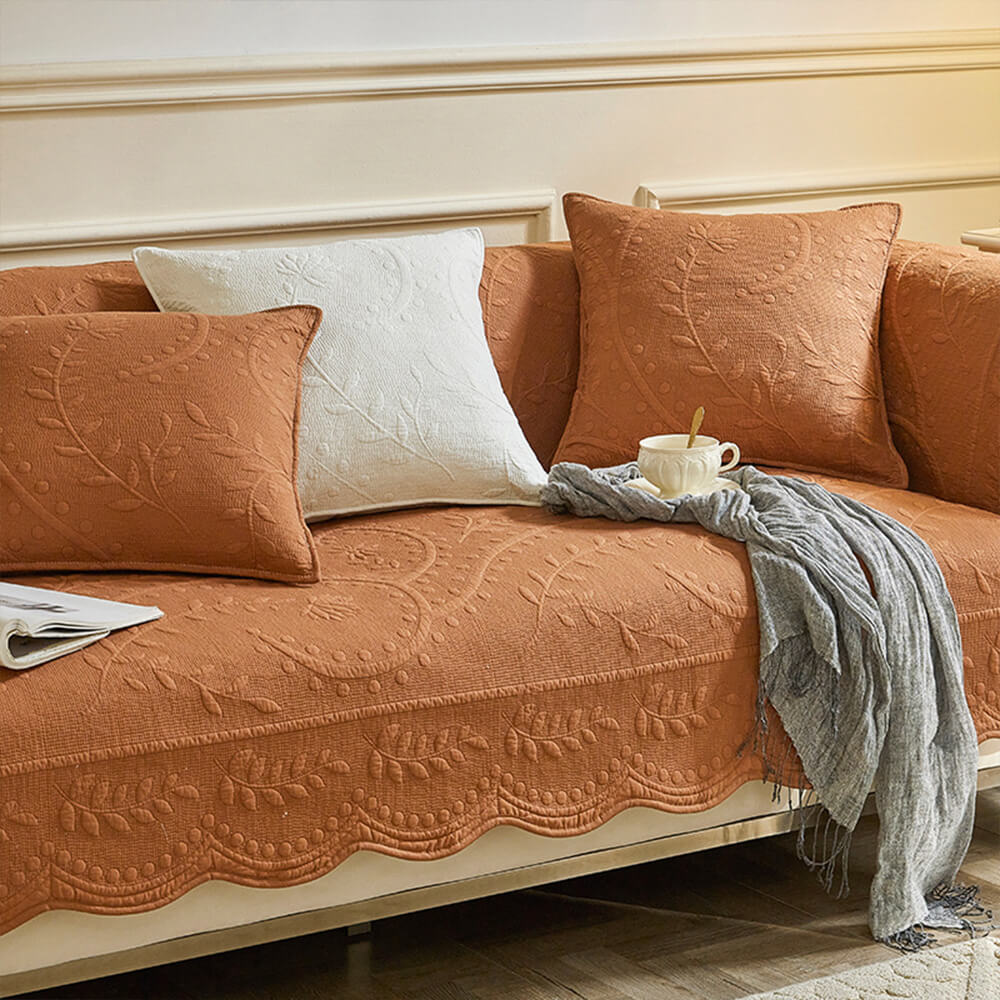 Cubierta de sofá de granja de algodón transpirable de algodón tejido boho