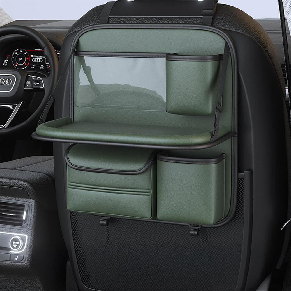 Organizador plegable del asiento trasero del automóvil con mesa de bandeja
