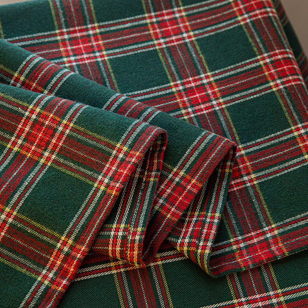 Cortinas de semi-blackout decorativas clásicas de navidad a cuadros clásicos