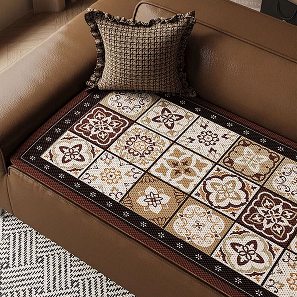 Elegante cubierta de sofá de seda bohemia de seda transpirable