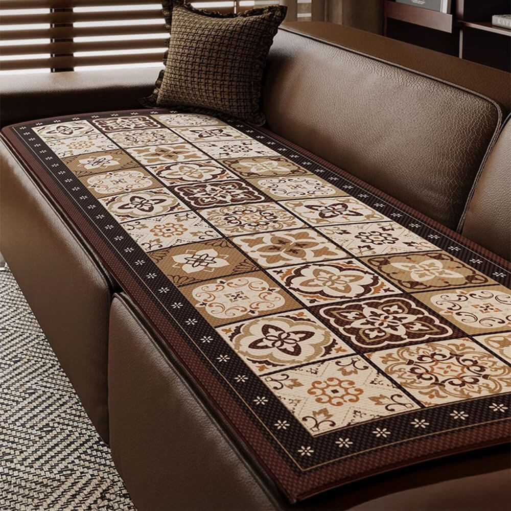 Elegante cubierta de sofá de seda bohemia de seda transpirable