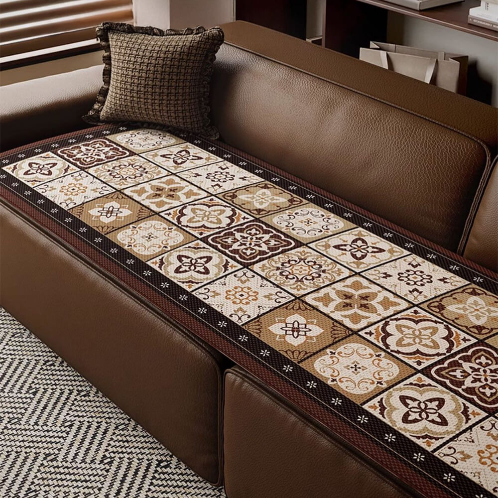 Elegante cubierta de sofá de seda bohemia de seda transpirable