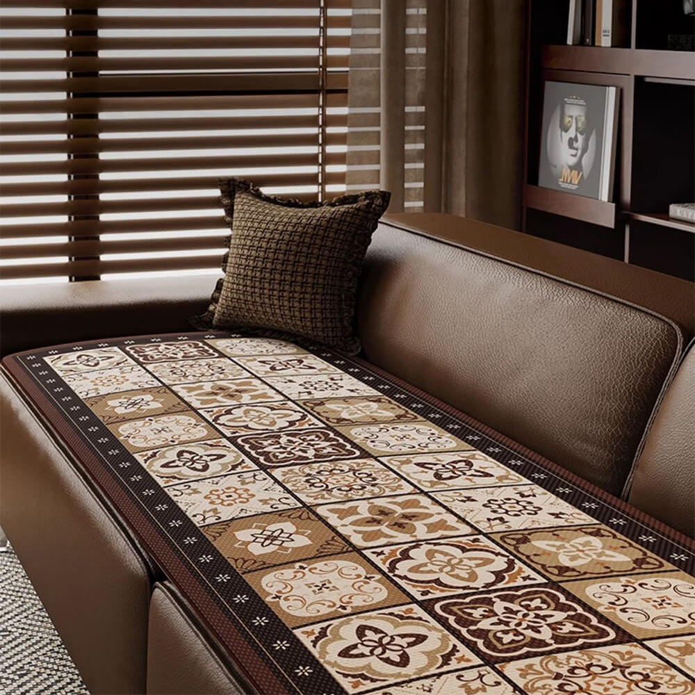 Elegante cubierta de sofá de seda bohemia de seda transpirable