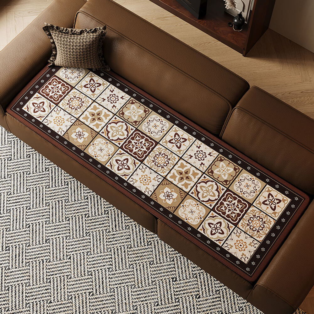 Elegante cubierta de sofá de seda bohemia de seda transpirable